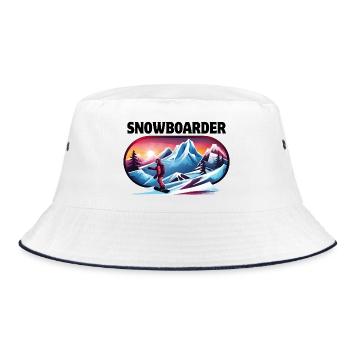 ski, snowboard, station de ski, snowboarder - Bob - blanc/marine - Devant