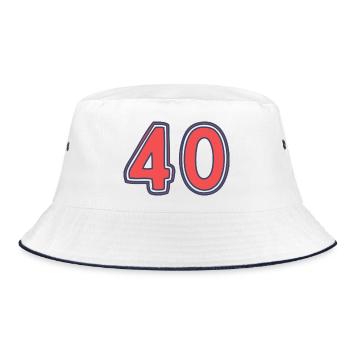 40. 40 YEARS. 40th ANNIVERSARY. 40TH ANNIVERSARY. - Bucket Hat - white/navy - Front