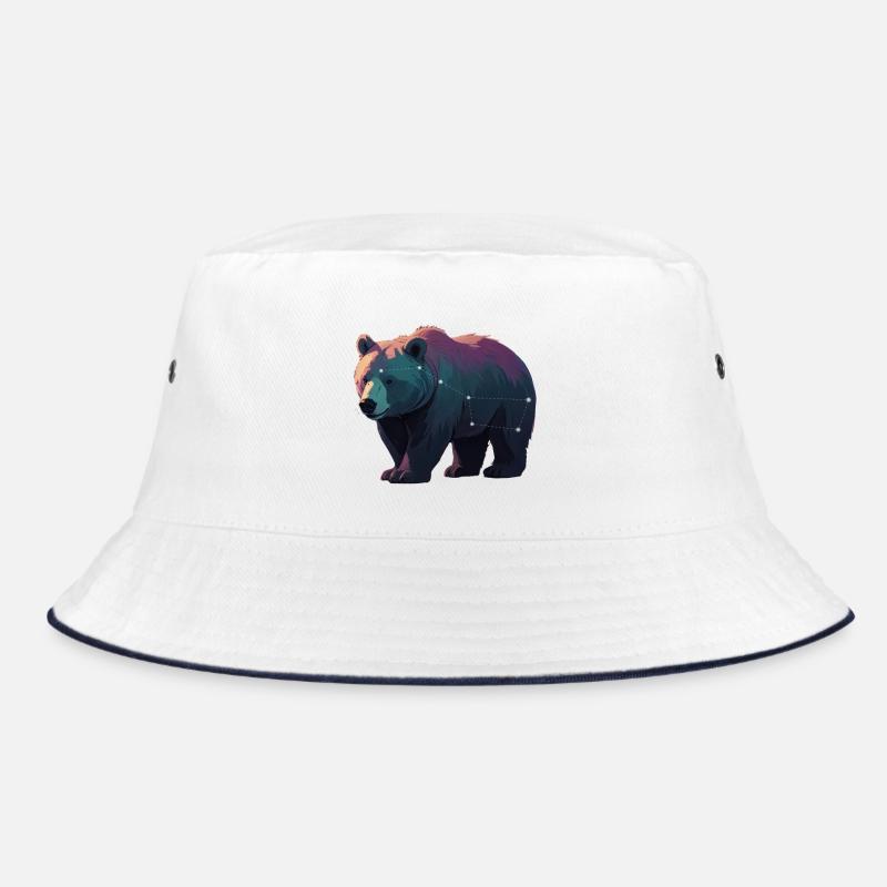 Star Bear in Vibrant Colors Bucket Hat