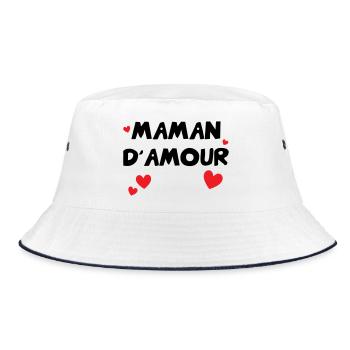 Maman d'Amour - Muttertag - Bucket Hat - Weiß/Navy - Vorne
