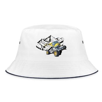 Excavator, walking excavator for difficult terrain - Bucket Hat - white/navy - Front