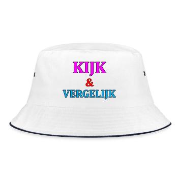 Look & Compare Motivation Print - Bucket Hat - white/navy - Front