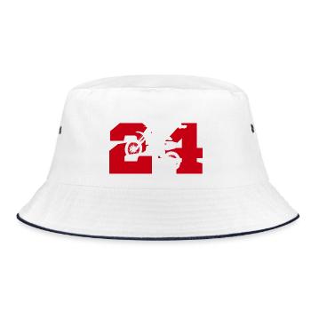 Moto 24 Biker - Bucket Hat - Weiß/Navy - Vorne