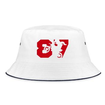 Moto 87 motard - Bucket Hat - Weiß/Navy - Vorne