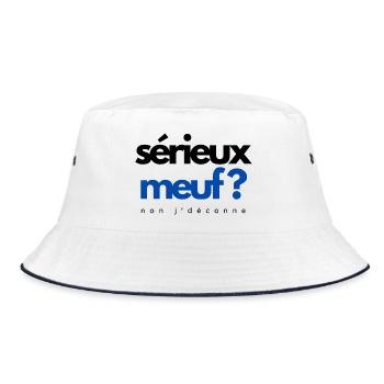 Serious girl? no I'm kidding - Bucket Hat - white/navy - Front
