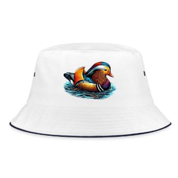 Canard mandarin - Bob - blanc/marine - Devant