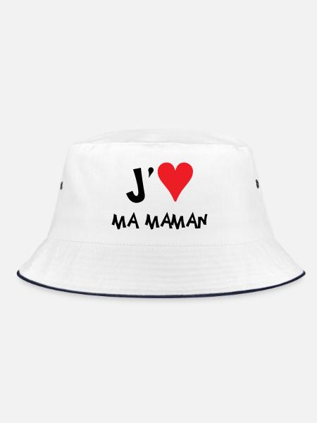 J'aime ma maman - Fête des Mères - Bob - blanc/marine - Devant