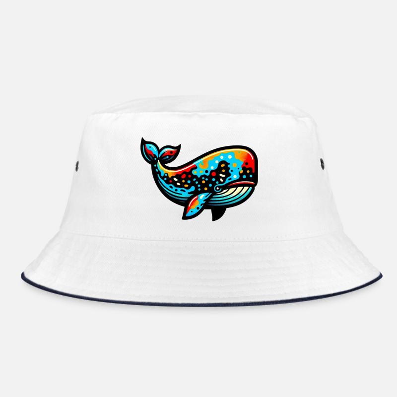 Wal - Bucket Hat - Weiß/Navy