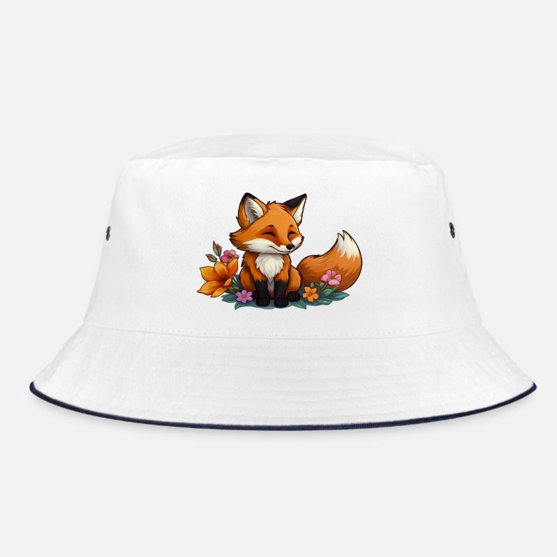 Fuchs mit Blumen - Floral Fox Bucket Hat