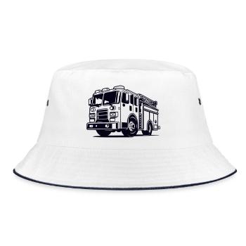 Fire 1col - Bucket Hat - Weiß/Navy - Vorne
