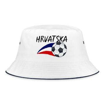 Kroaten Kroate Kroatin Hrvatska Kroatien - Bucket Hat - Weiß/Navy - Vorne