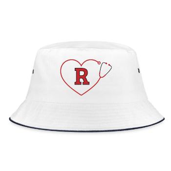 Letter r stethoscope - Bucket Hat - white/navy - Front