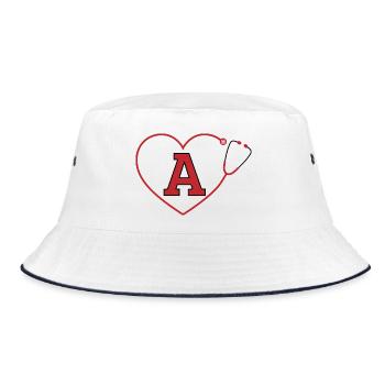 Stethoscope Letter - Bucket Hat - white/navy - Front