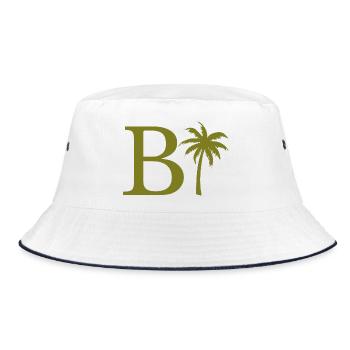 Letter b green Palm - Bucket Hat - white/navy - Front