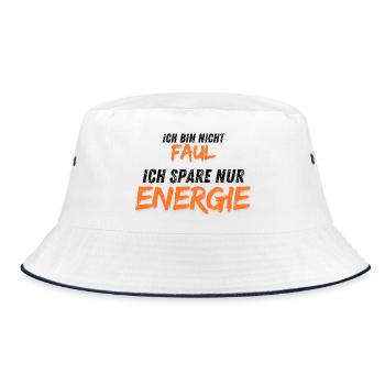 Ich bin nicht faul - Bucket Hat - Weiß/Navy - Vorne