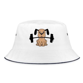 Chien Bodybuilder Muscles forts Gym Haltérophilie - Bob - blanc/marine - Devant