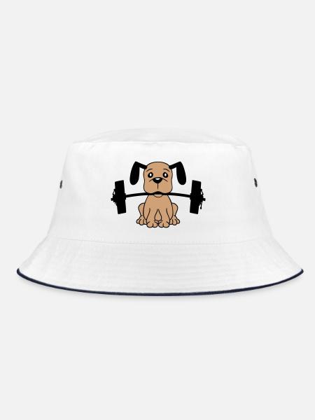 Chien Bodybuilder Muscles forts Gym Haltérophilie - Bob - blanc/marine - Devant