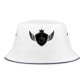 wappen mittelfinger - Bucket Hat - Weiß/Navy - Vorne