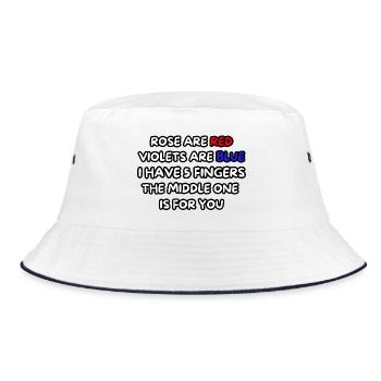 Rosa ist rot, Veilchen ist blau... Humor, Spaß # - Bucket Hat - Weiß/Navy - Vorne