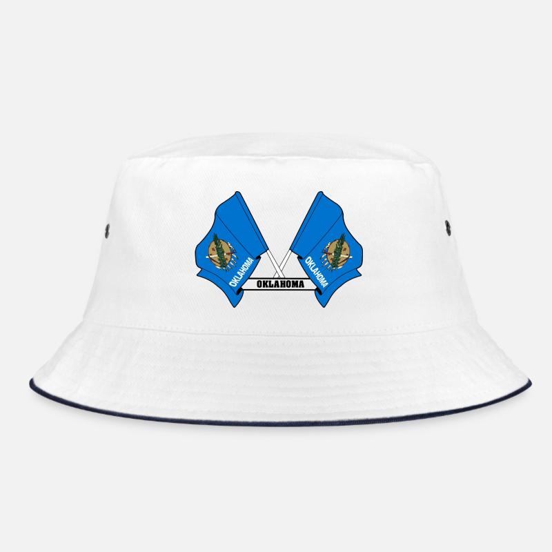 Zwei Flaggen mit dem Text OKLAHOMA Bucket Hat