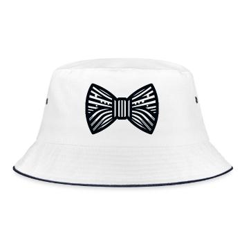 Binden - Bucket Hat - Weiß/Navy - Vorne