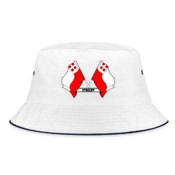 Two flags text UTRECHT - Bucket Hat - white/navy - Front
