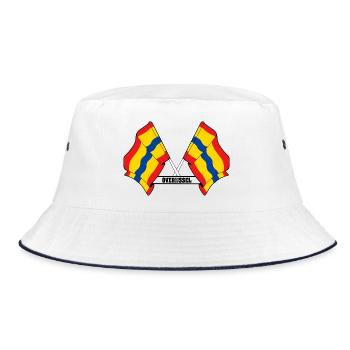 Two flags text OVERIJSSEL - Bucket Hat - white/navy - Front