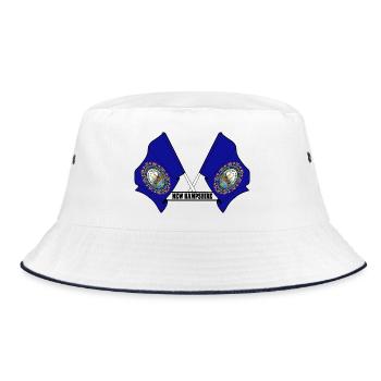 Two flags text NEW HAMPSHIRE - Bucket Hat - white/navy - Front