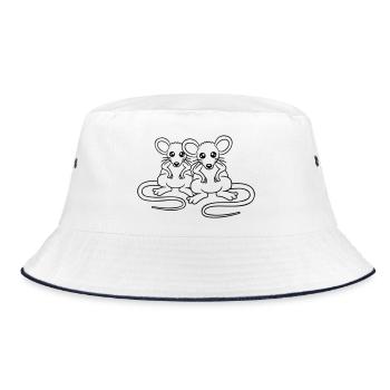 Two Nasty Mice Angry Frustrated Sour Aggressive - Bucket Hat - white/navy - Front