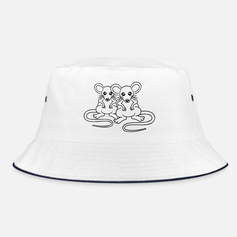 Zwei Böse Mäuse Wütend Frustriert Sauer Aggressiv Bucket Hat