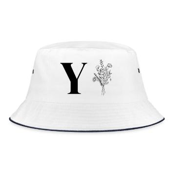 Minimalist Flowers - Bucket Hat - white/navy - Front