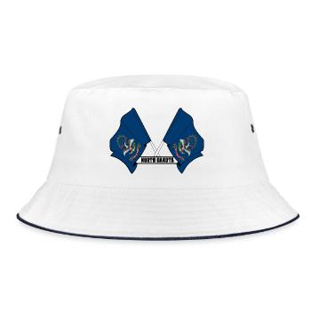 wee flags text NORTH DAKOTA - Bucket Hat - white/navy - Front