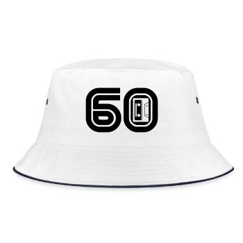 60 Musique rétro des années 60 - Bob - blanc/marine - Devant