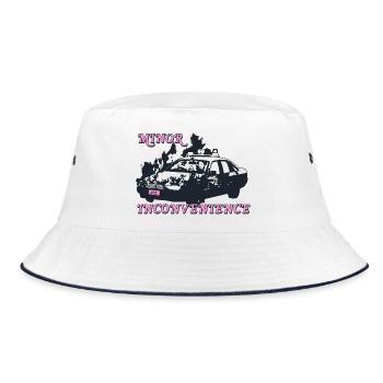 Minor Inconvenience Statement Design - Bucket Hat - white/navy - Front