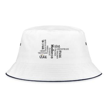 Mallorca (Schlagwörter) Accessoires & Shirts - Bucket Hat - Weiß/Navy - Vorne