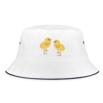 Kiki und Koko, die Küken - Bucket Hat - Weiß/Navy - Vorne