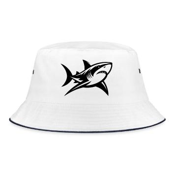 Le requin des profondeurs rencontre le tatouage Sharp et élégant - Bob - blanc/marine - Devant