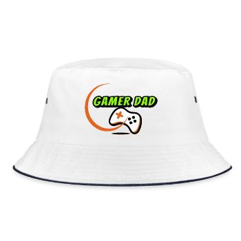 Gamer-Vater - Bucket Hat - Weiß/Navy - Vorne