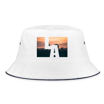 LA Los Angeles Sunset - Bucket Hat - white/navy - Front