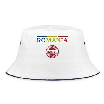 Drapeau roumain, fierté roumaine - Bob - blanc/marine - Devant