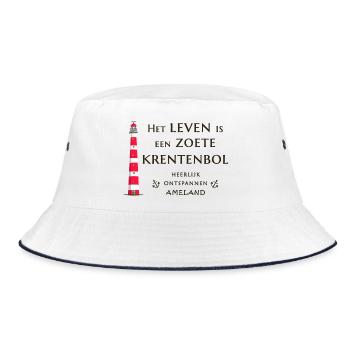 Ameland, Netherlands, Leuchtturm Raisin Buns - Bucket Hat - white/navy - Front