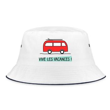 GELIEBTE. VIELEN DANK. DANKE HERRIN. GESCHENK - Bucket Hat - Weiß/Navy - Vorne