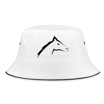 Tête de cheval | Conception de silhouette de tête de cheval - Bob - blanc/marine - Devant