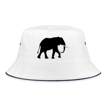 Geometrische Sonnenfinsternis Abstrakter Druck - Bucket Hat - Weiß/Navy - Vorne