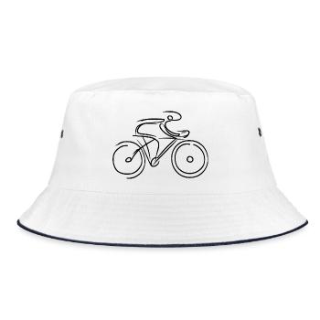 Road Bike Graphic - Bucket Hat - white/navy - Front