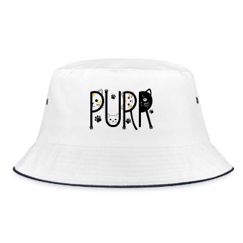 Schnurren - Bucket Hat - Weiß/Navy - Vorne