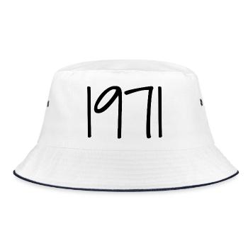1971 Jubiläum 1971 Im Jahr 1971 wurden Legenden geboren - Bucket Hat - Weiß/Navy - Vorne