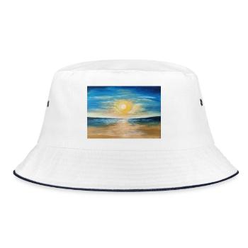 Sunset Reflection Over Calm Waters - Bucket Hat - white/navy - Front