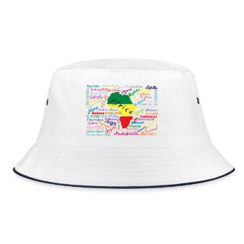 African Continent Colors - Bucket Hat - white/navy - Front