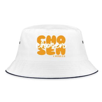 Bible Verse Chosen 1 Peter Jesus Faith Christian - Bucket Hat - white/navy - Front